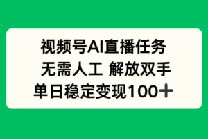 （16006期）视频号AI直播任务，无需人工，解放双手，当天变现100+-麦资源网