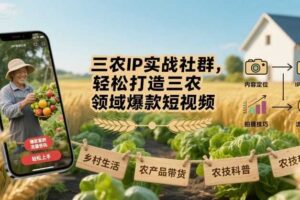 三农IP实战社群，轻松打造三农领域爆款短视频-麦资源网