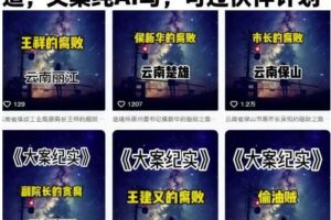 大案纪实短视频制作教学，热门赛道，文案纯AI写，可过伙伴计划-麦资源网