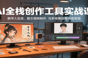 AI全栈创作工具实战课：数字人生成、图文视频制作与多场景创意内容变现-麦资源网