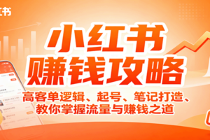 小红书赚钱攻略：高客单逻辑、起号、笔记打造、教你掌握流量与赚钱之道-麦资源网