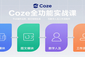 Coze全功能实战课:节点插件运用、图文视频生成与数字人及工作流制作-麦资源网
