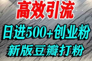 豆瓣打精准创业粉，老平台有老平台优势，努力做日进500+流量不是问题-麦资源网
