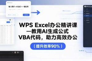WPS Excel办公精讲课，教用 AI 生成公式，VBA 代码，助力高效办公-麦资源网
