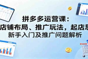 拼多多运营课：含店铺布局、推广玩法，起店思路，新手入门及推广问题解析-麦资源网