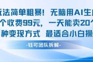 玩法简单粗暴！每个定制款收费99米一天能卖20个 适合小白-麦资源网
