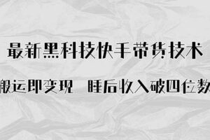 （15998期）搬运即变现！最新黑科技快手带货Ai搬运技术，睡后收入破四位数-麦资源网