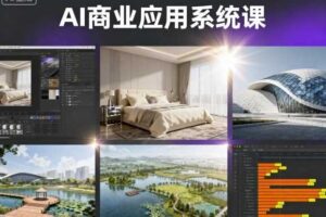 AI商业应用系统课，室内-软装-建筑-景观，智能设计+效果图+动画画实战-麦资源网