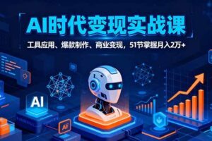 （16093期）AI时代全场景实战课，工具应用、爆款制作、商业变现，51节掌握月入2万+-麦资源网