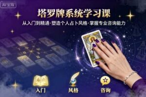 塔罗牌系统学习课，助你从入门到精通，塑造个人占卜风格，掌握专业咨询能力-麦资源网