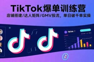 （15920期）TikTok爆单训练营，店铺搭建/达人矩阵/GMV投流，单日破千单实操-麦资源网