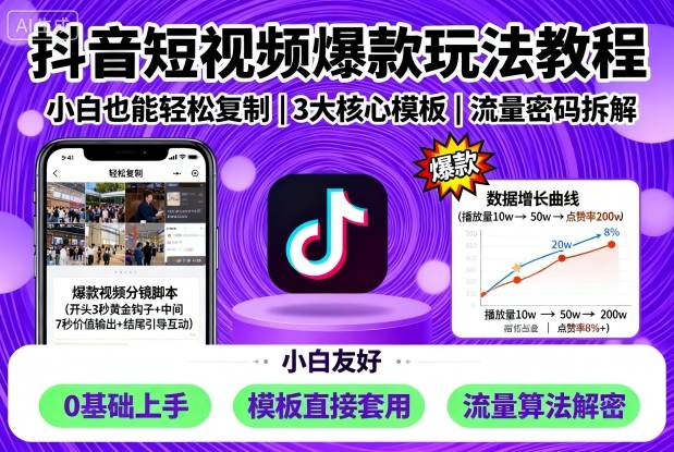 抖音短视频*玩法教程，小白也能轻松复制