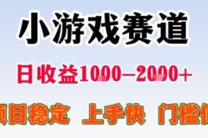 小游戏掘金赛道，日收益1k+，项目稳定，上手快无难度，0门槛人人可做【揭秘】-麦资源网