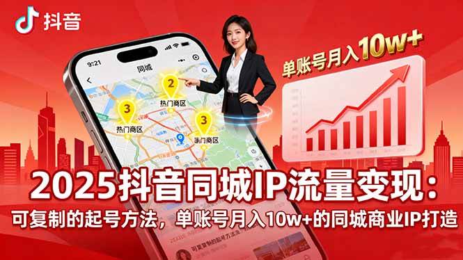 图片[1]-（16000期）2025同城IP流量变现：可复制的起号方法，单账号月入10w+的同城商业IP打造