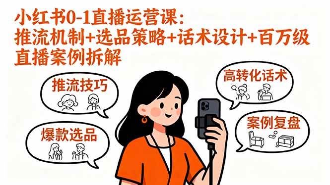 图片[1]-（16002期）小红书0-1直播运营课：推流机制+选品策略+话术设计+百万级直播案例拆解