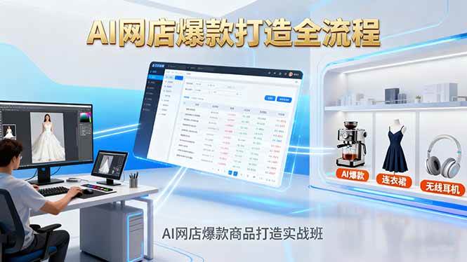 图片[1]-（16326期）AI网店爆款商品打造实战班：AI技术实现商品图智能处理，快速搭建AI网店
