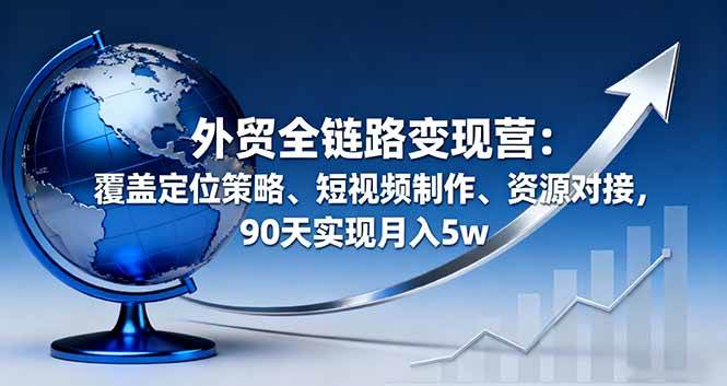 图片[1]-（16173期）外贸全链路变现营：覆盖定位策略、短视频制作、资源对接，90天实现月入5w
