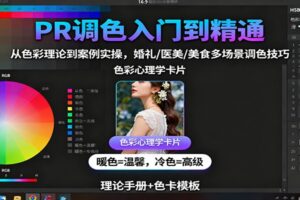 PR调色入门到精通：从色彩理论到案例实操，婚礼/医美/美食多场景调色技巧-麦资源网