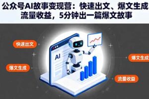 （16201期）公众号AI故事变现营：快速出文、爆文生成、流量收益，5分钟出一篇爆文故事-麦资源网
