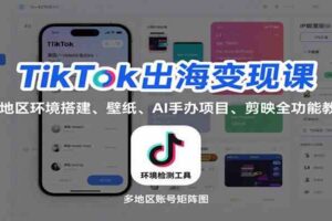 TikTok出海变现课：多地区环境搭建、壁纸、AI 手办项目、剪映全功能教学-麦资源网