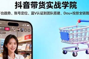 （16215期）抖音带货实战学院:从平台趋势/账号定位/蓝V认证到团队搭建/Dou+投放全链路-麦资源网