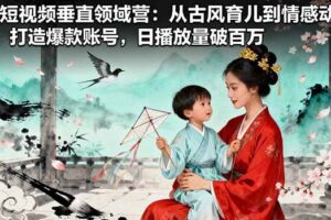 （16195期）AI短视频垂直领域营：从古风育儿到情感动漫，打造爆款账号,日播放量破百万-麦资源网