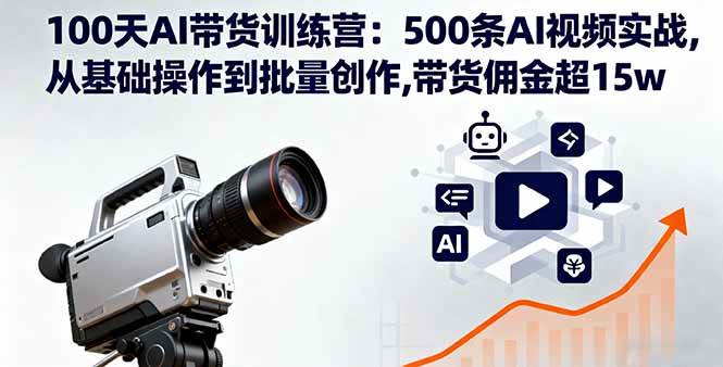 图片[1]-（16165期）100天AI带货训练营：500条AI视频实战,从基础操作到批量创作,带货佣金超15w