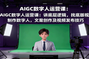 AIGC数字人运营课：讲底层逻辑，找底版视频、制作数字人，文案创作及视频发布技巧-麦资源网