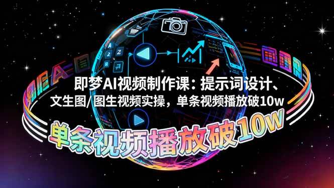 图片[1]-（16417期）即梦AI视频制作课：提示词设计、文生图/图生视频实操，单条视频播放破10w