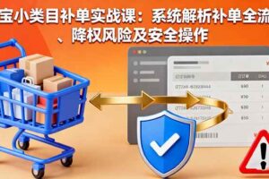 （16239期）淘宝小类目补单实战课：系统解析补单全流程、降权风险及安全操作-麦资源网