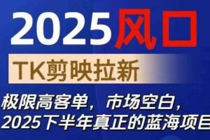 2025风口TK剪映capcut拉新项目，极限高客单，市场空白，2025下半年真正的蓝海项目-麦资源网