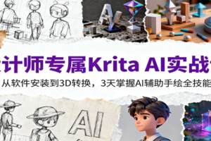 设计师专属Krita AI实战课：从软件安装到3D转换，3天掌握AI辅助手绘全技能-麦资源网