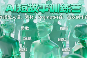 AI短故事训练营：写作搭配人设、素材、Prompt内容，高效创作变现-麦资源网