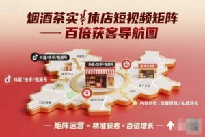 烟酒茶实体店短视频矩阵百倍获客导航图-麦资源网