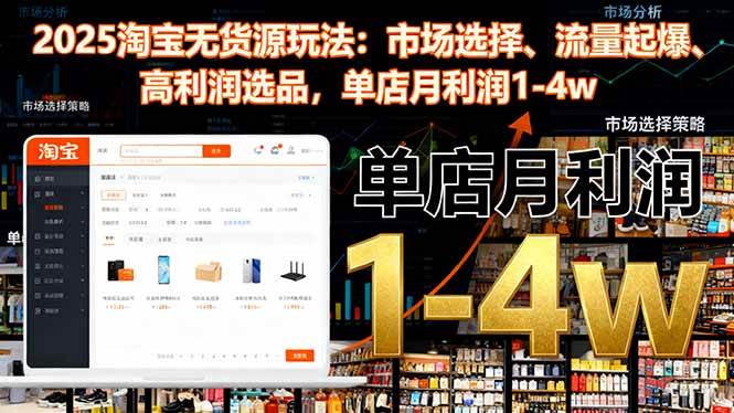 图片[1]-（16445期）2025淘宝无货源玩法：市场选择、流量起爆、高利润选品，单店月利润1-4w