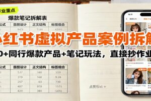 小红书虚拟产品案例拆解：100+同行爆款产品+笔记玩法，直接抄作业-麦资源网