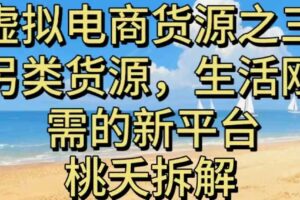 虚拟电商之三另类的货源,生活刚需的新平台-麦资源网