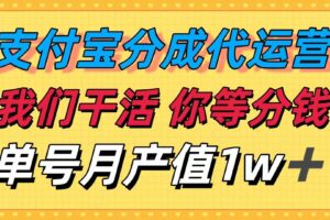 (16159期)十月最强捡钱项目,支付宝分成代运营,我们干活,你等着分钱!单号月产…-麦资源网