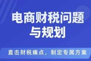 电商企业财税风险与规避，直击财税痛点，制定专属方案-麦资源网