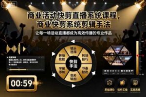 商业活动快剪直播系统课程，商业快剪系统剪辑手法-麦资源网