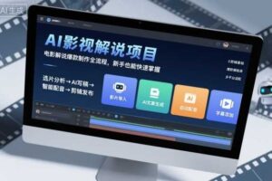 AI影视解说项目，电影解说爆款制作全流程，新手也能快速掌握-麦资源网