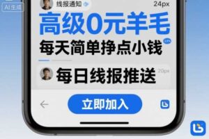 高级0元羊毛线报社群项目，每天简单挣点小钱-麦资源网