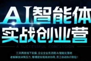AI智能体实体战创业营（深圳9月23-25日），多维度助力老板、管理层、员工提升效能-麦资源网