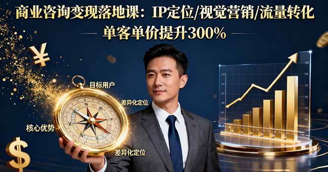 图片[1]-（16249期）商业咨询变现落地课：IP定位/视觉营销/流量转化，单客单价提升300%