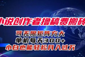 （16305期）小说创作者撸稿费搬砖玩法，单机每天300+小白也能轻松月入过万的保姆级…-麦资源网