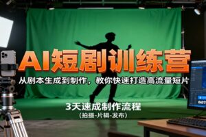 AI短剧训练营，从剧本生成到制作，教你快速打造高流量短片-麦资源网
