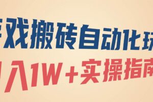 （16284期）游戏搬砖自动化玩法，月入1W+实操指南！-麦资源网