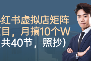 小红书虚拟店矩阵项目，月搞10W（共40节，照抄照做）-麦资源网