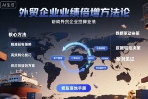 外贸企业业绩倍增方法论,帮助外贸企业拉伸业绩-麦资源网