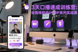 3天口播速成训练营，会搞钱的设计师IP系列实战课-麦资源网